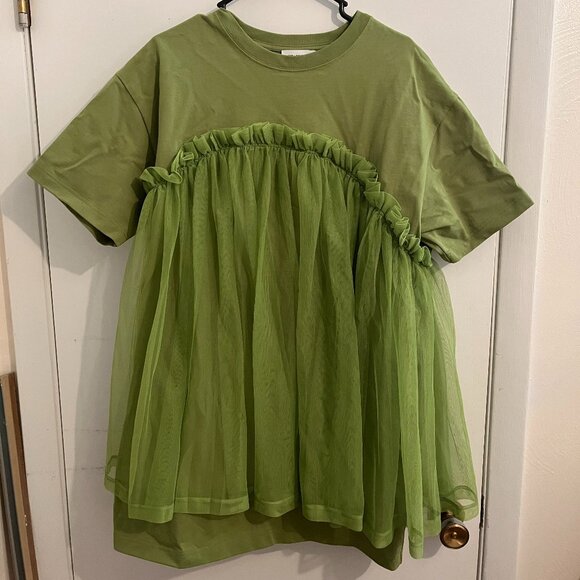 Minju Kim x & Other Stories Green Voluminous Dress - Picture 2 of 4